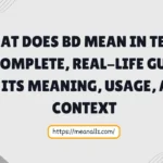 what does bd mean in text