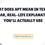 what does apt mean in text