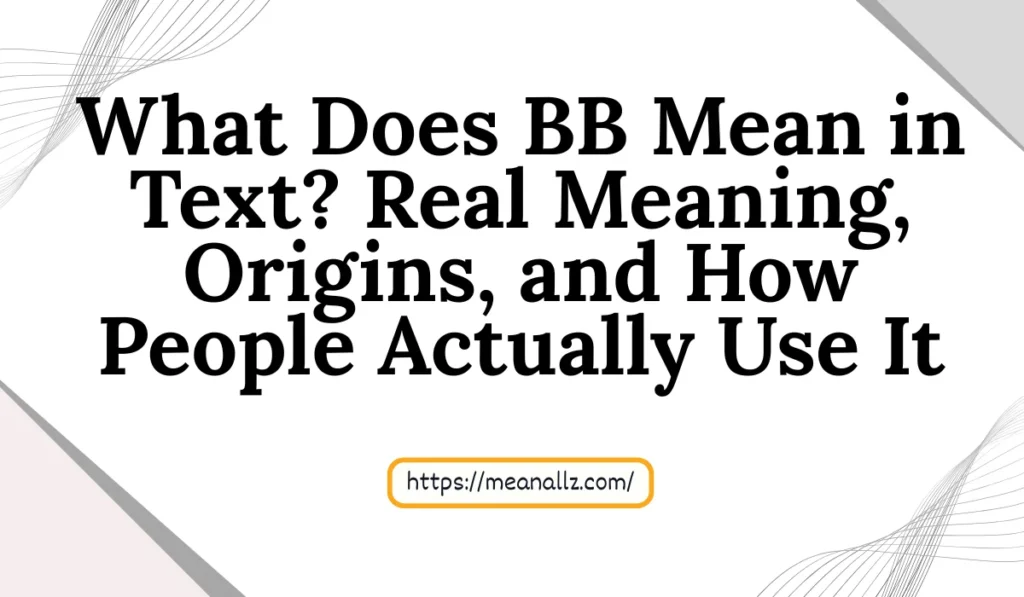 what does bb mean in text