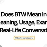 what does btw mean in text