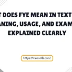 what does fye mean in text