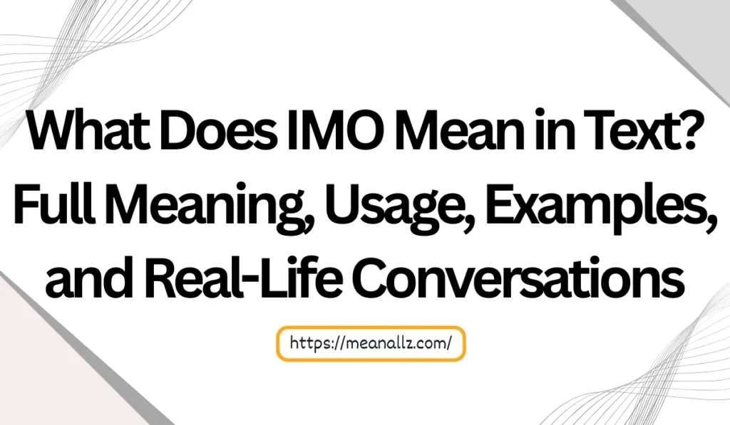 what does imo mean in text
