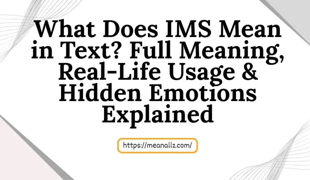 what does ims mean in text
