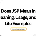 what does jsp mean in text