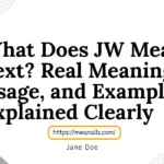 what does jw mean in text