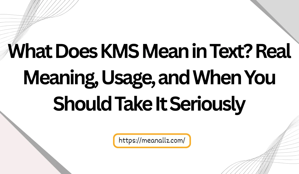 Kms Text What Does KMS Mean in Text? Real Meaning, Usage, and When You Should ...