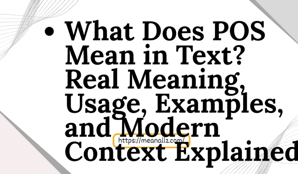 what does pos mean in text