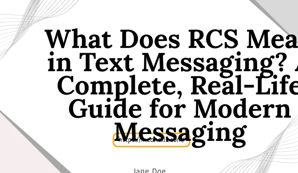 what does rcs mean in text messaging
