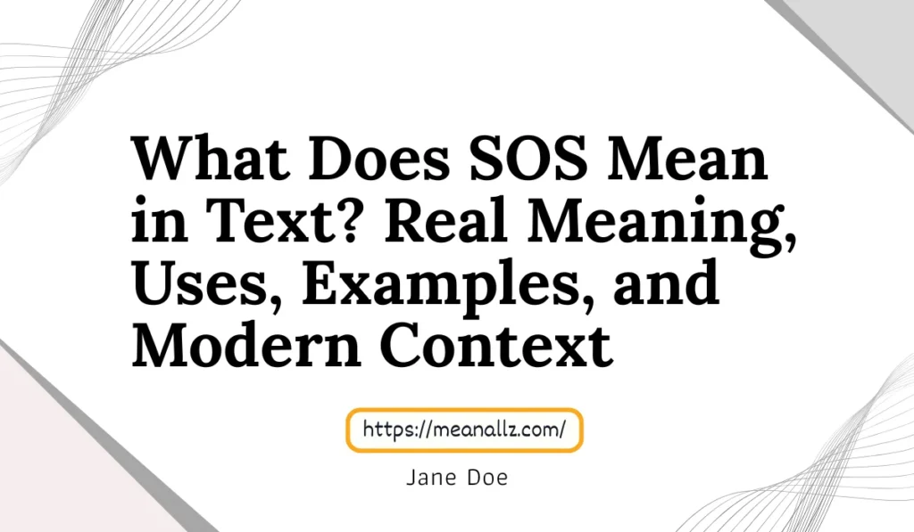what does sos mean in text