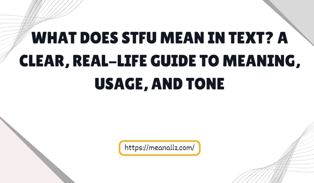 what does stfu mean in text