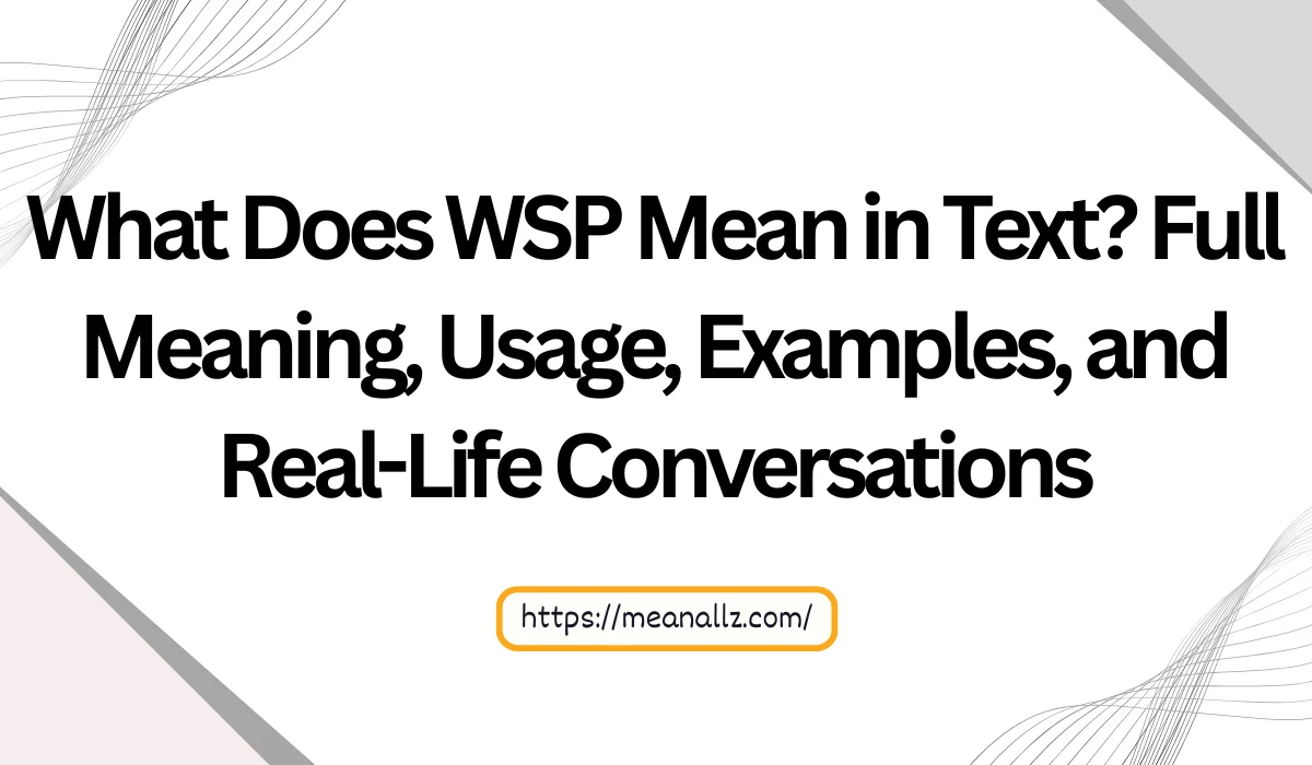 Wsp Sample Example What Does WSP Mean in Text? Full Meaning, Usage, Examples, and Real ...