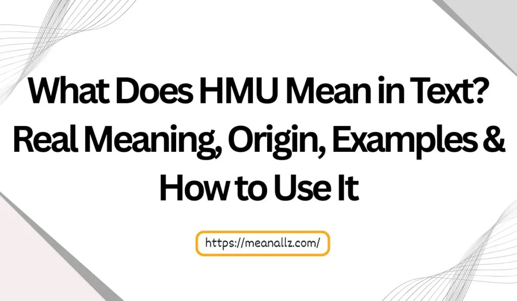 what does hmu mean in text