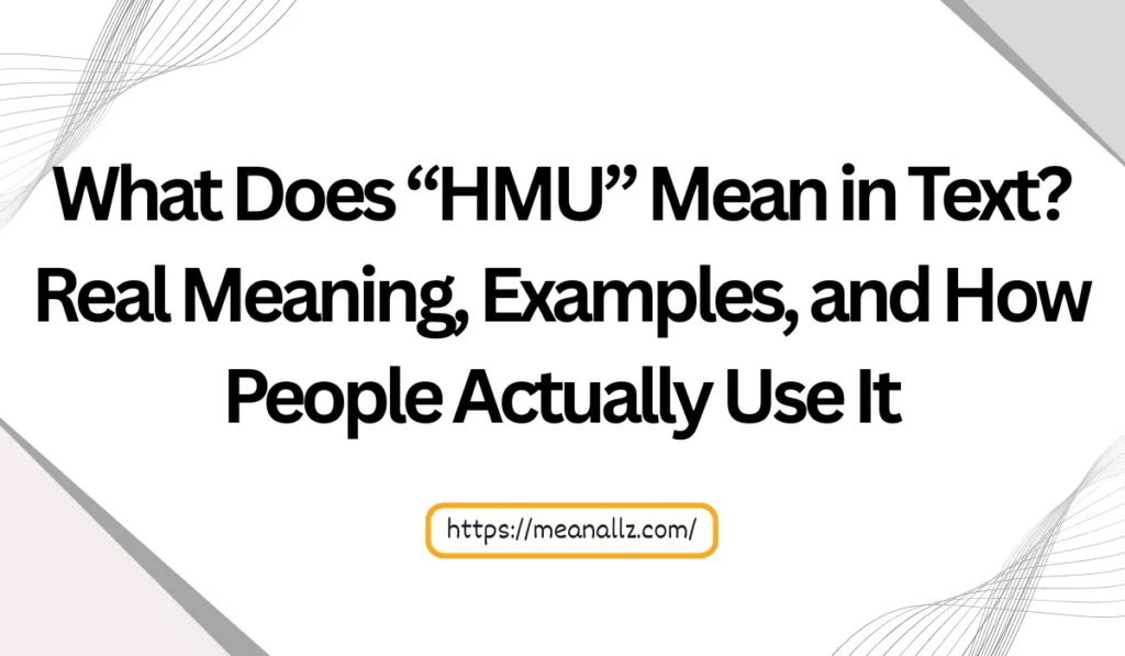 what does hmu mean in text