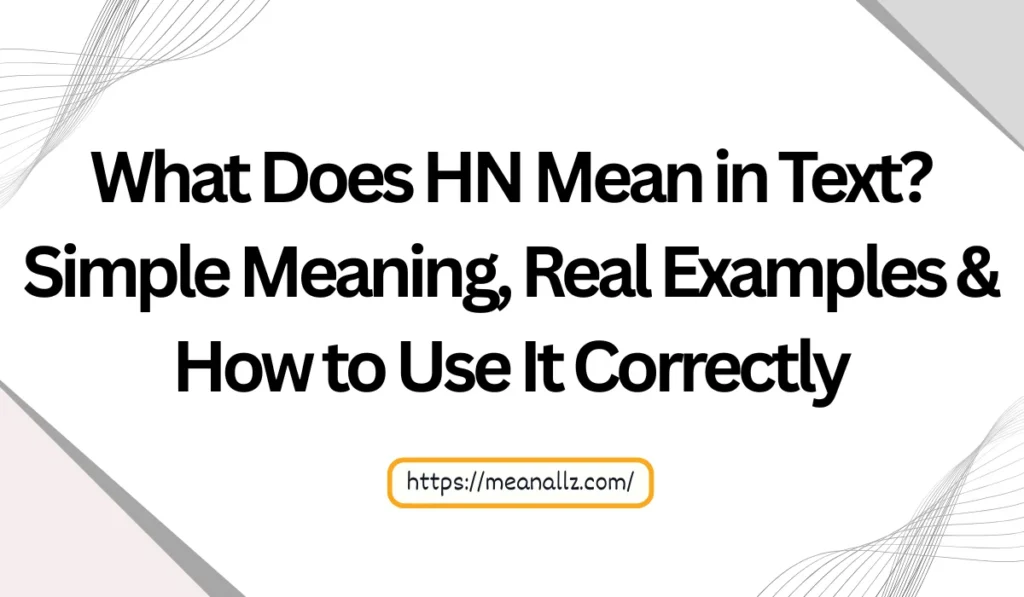 what does hn mean in text