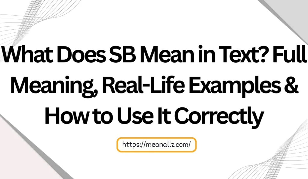 what does sb mean in text