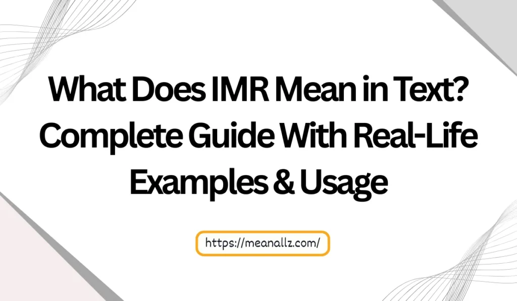 What does IMR mean in text