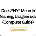 what does hy mean in text