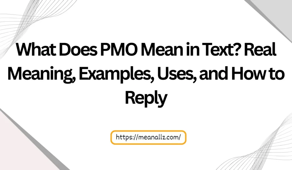 What Does PMO Mean in Text? Real Meaning, Examples, Uses, and How to Reply