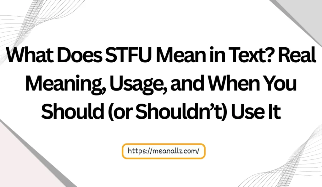what does stfu mean in text