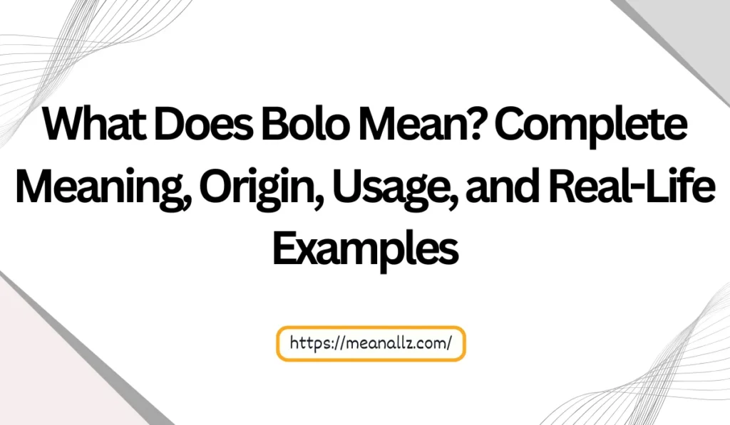 what does bolo mean