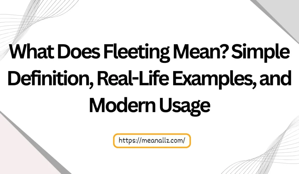 what does fleeting mean
