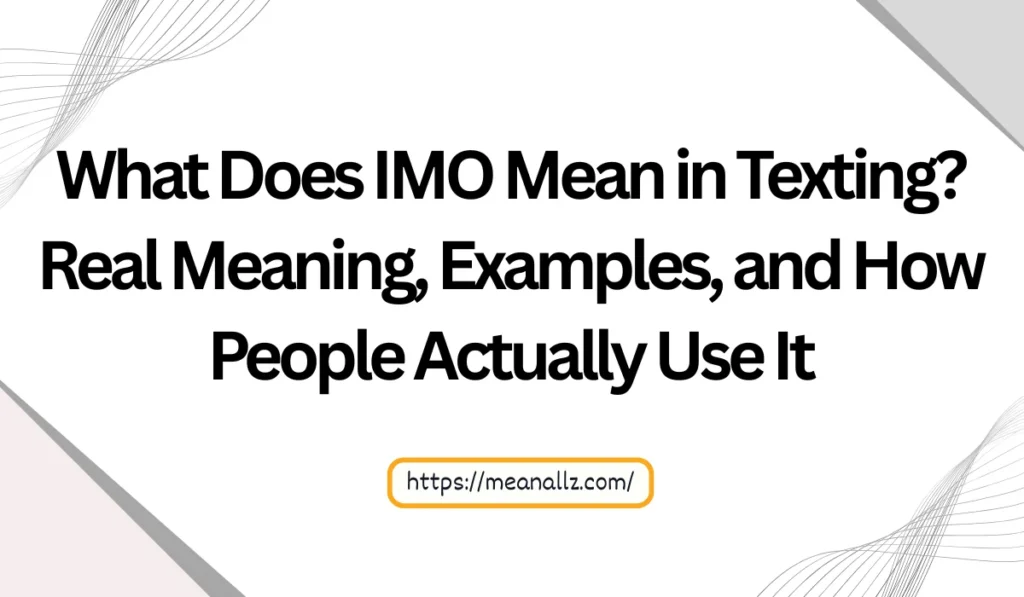 what does imo mean in texting