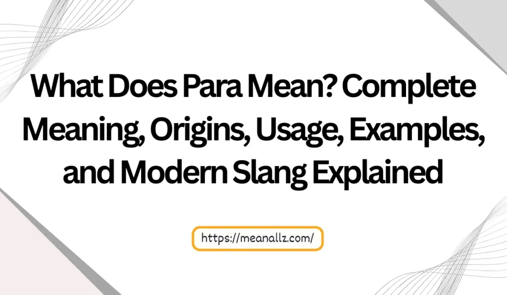 what does para mean
