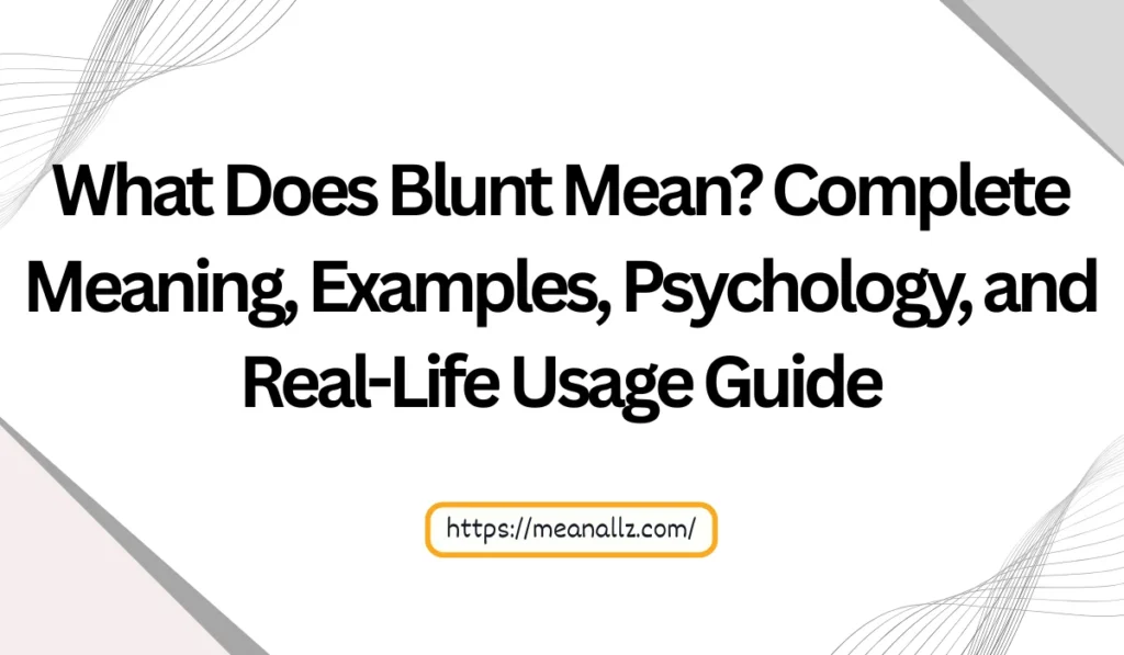 what does blunt mean