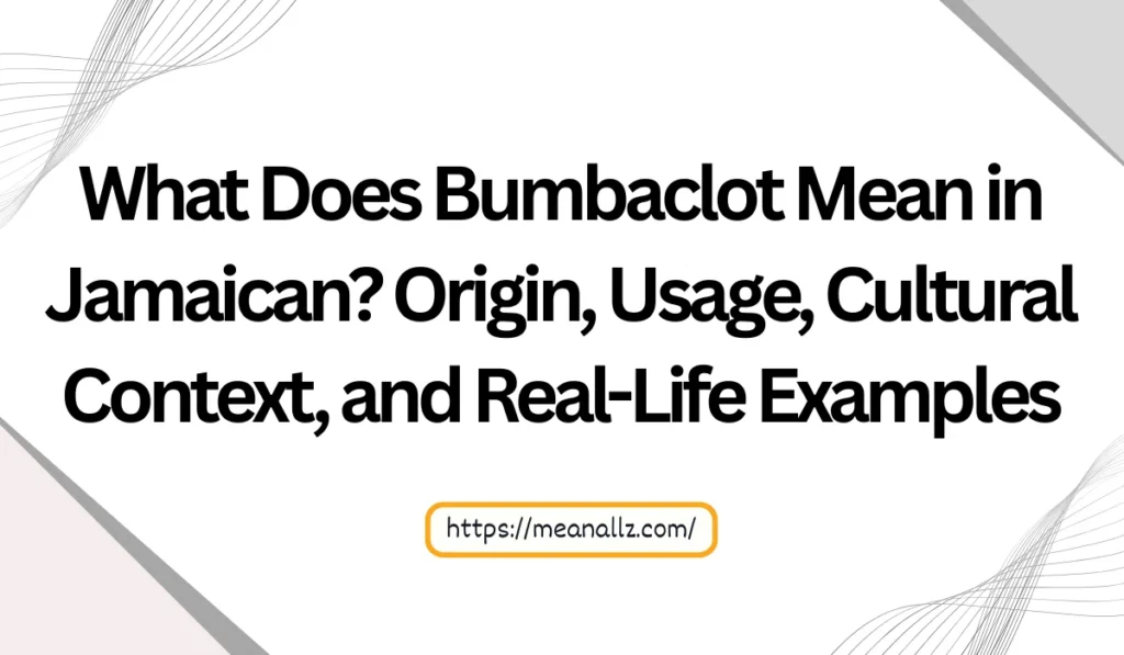 what does bumbaclot mean in jamaican