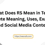 what does rs mean in text